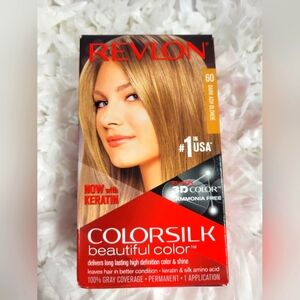 NIB Revlon ColorSilk Ammonia-Free Permanent Hair Color 60 Dark Ash Blonde